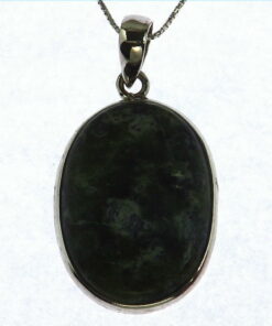 Jade (Australian) National Genuine Gemstone Set in Silver Pendent PSS,1136