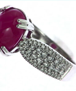 Star Ruby Natural Genuine Gemstone Diamond white gold Ring RFK,215