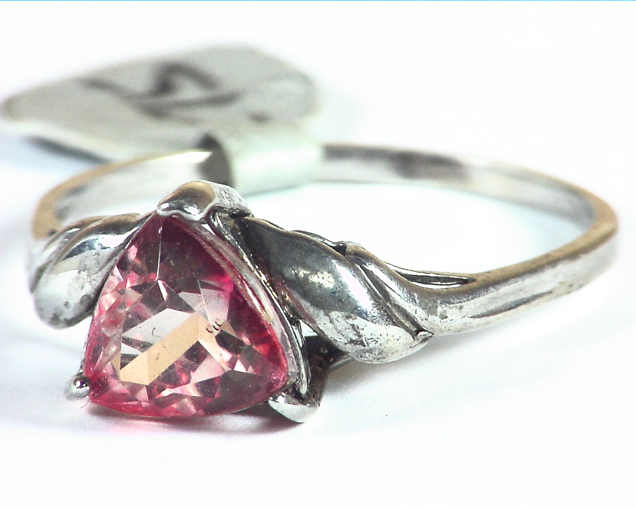 Rose Quartz Sterling Silver Lady's Ring RSS,511 - Image 2