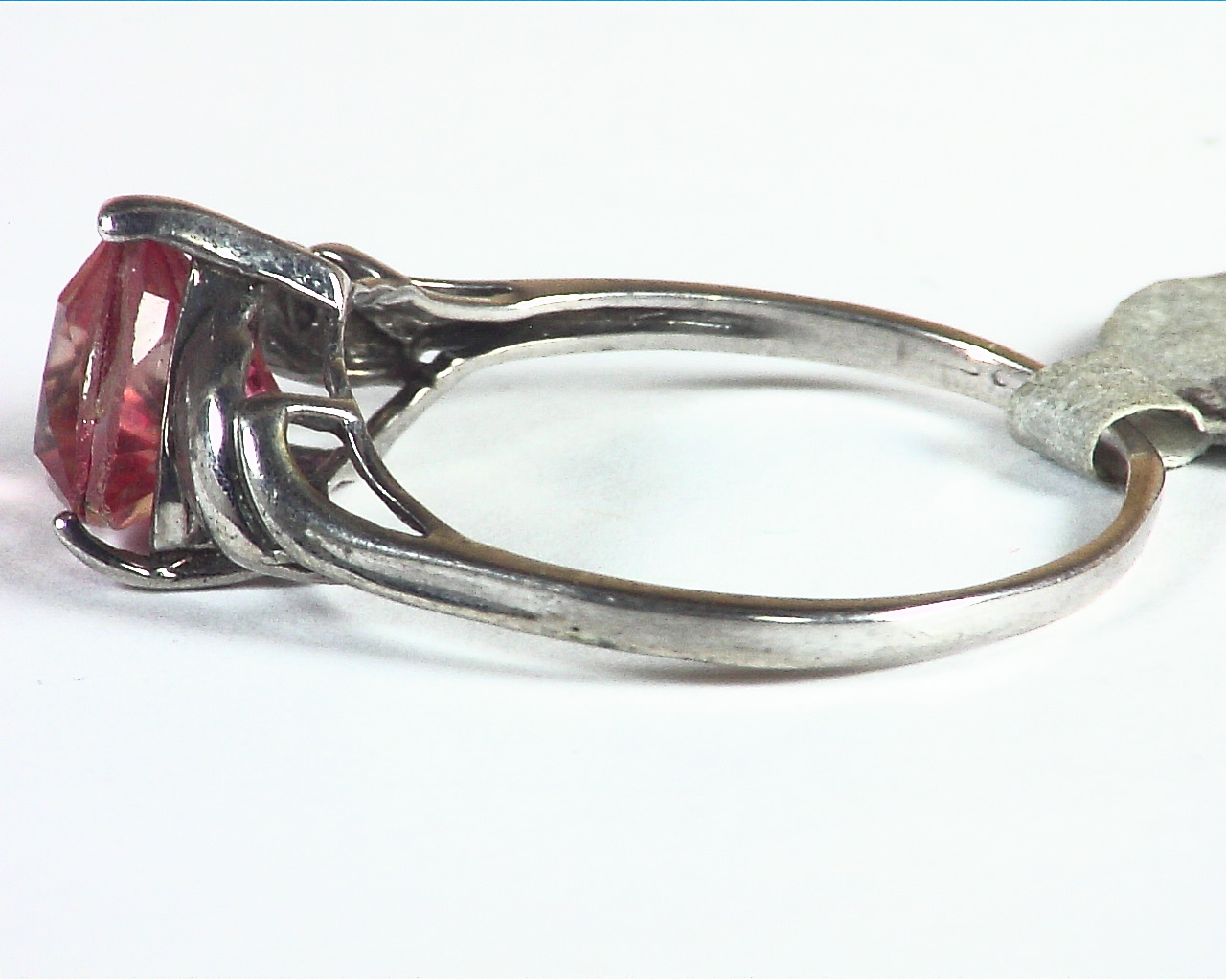 Rose Quartz Sterling Silver Lady's Ring RSS,511 - Image 3