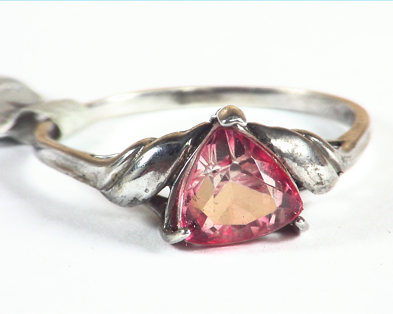 Rose Quartz Sterling Silver Lady's Ring RSS,511 - Image 5