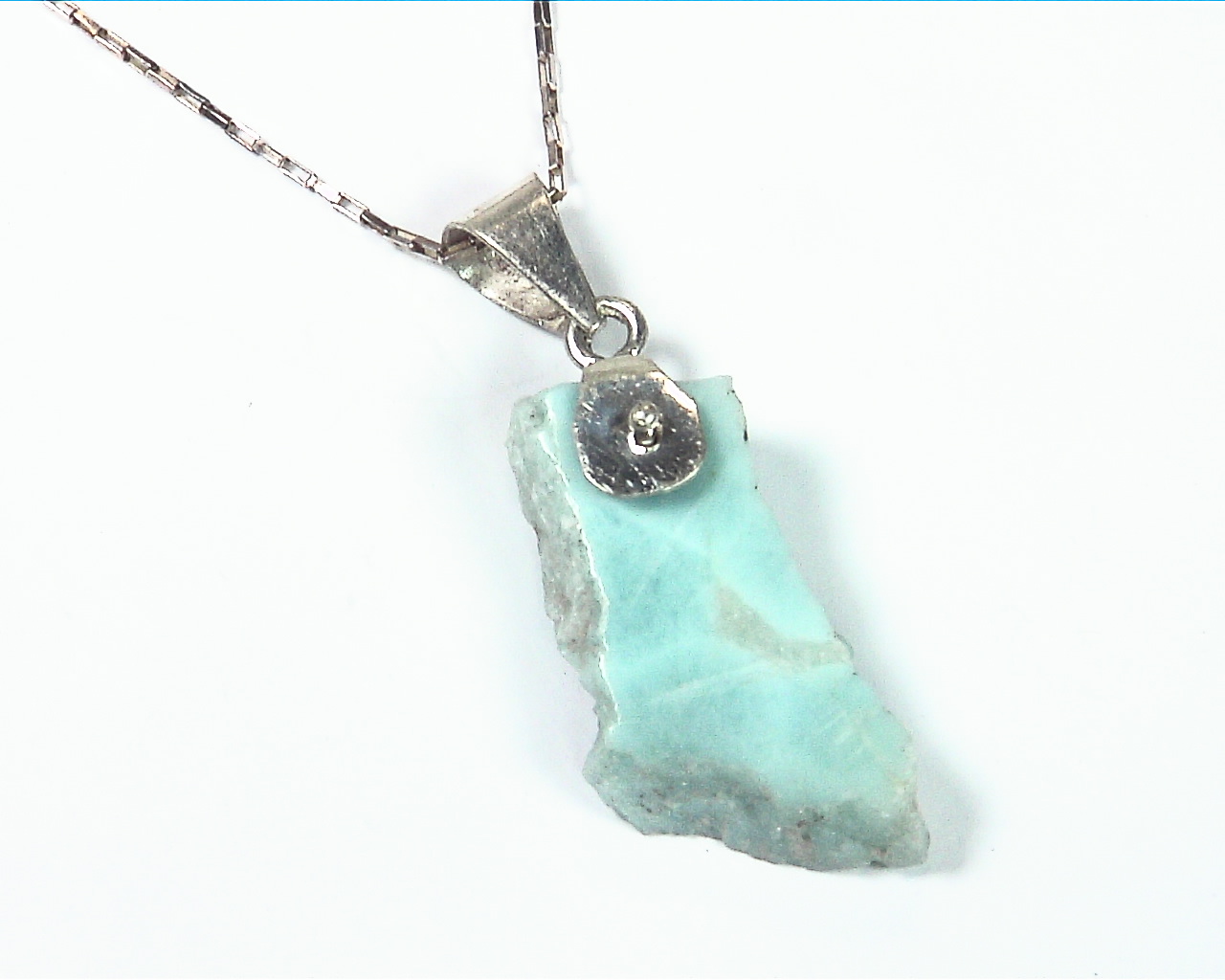Larimar Natural Genuine Gemstone sterling Silver Pendent PSS,964 - Image 2