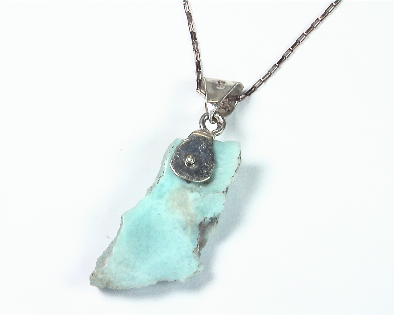 Larimar Natural Genuine Gemstone sterling Silver Pendent PSS,964 - Image 4