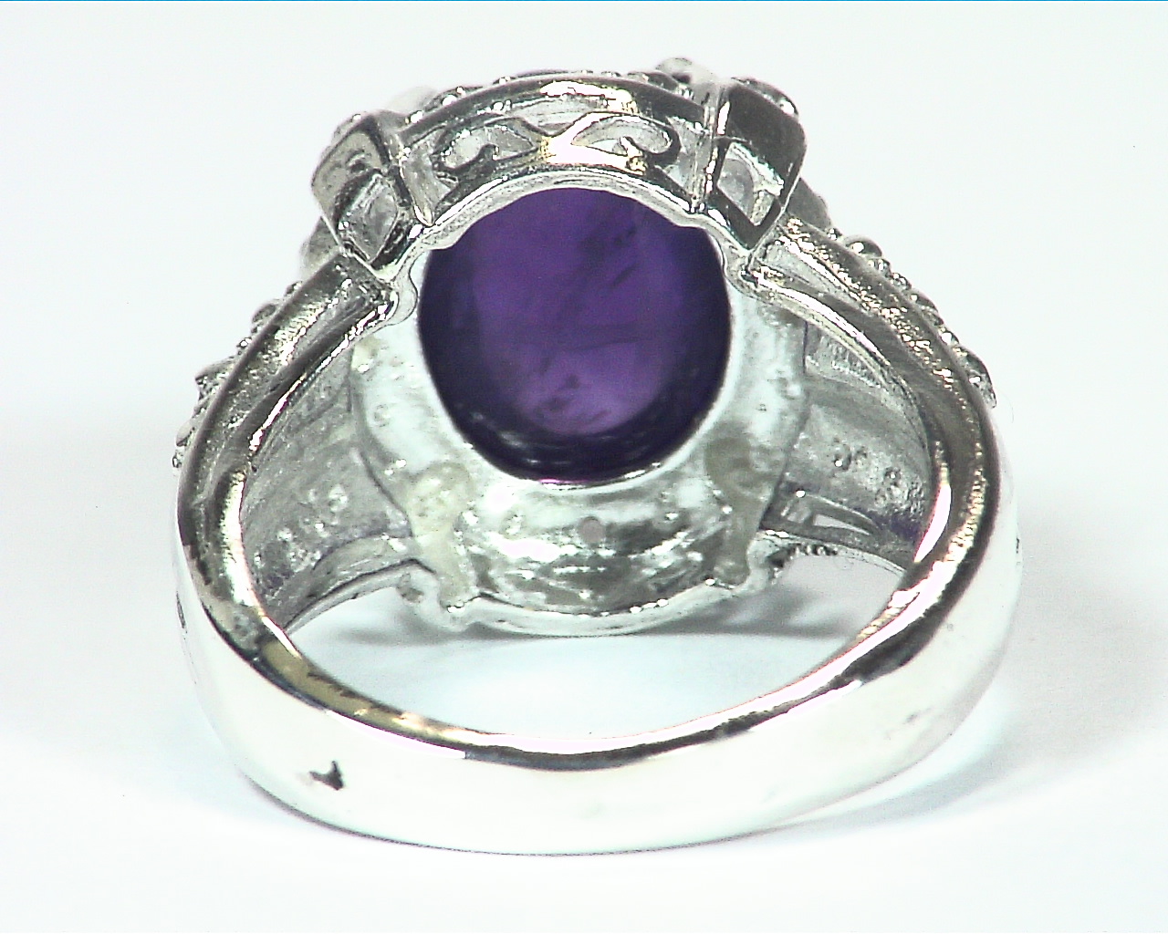 AMETHYST CABOCHON SET IN A STERLING SILVER BEAUTIFUL DESIGN RSS,623 - Image 4