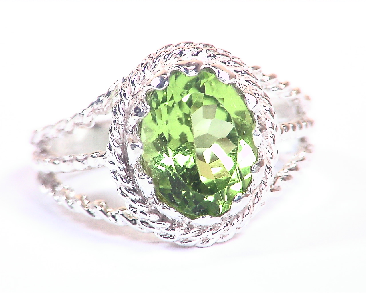 Peridot Natural genuine gemstone Sterling Silver Ring RSS,1109 - Image 2