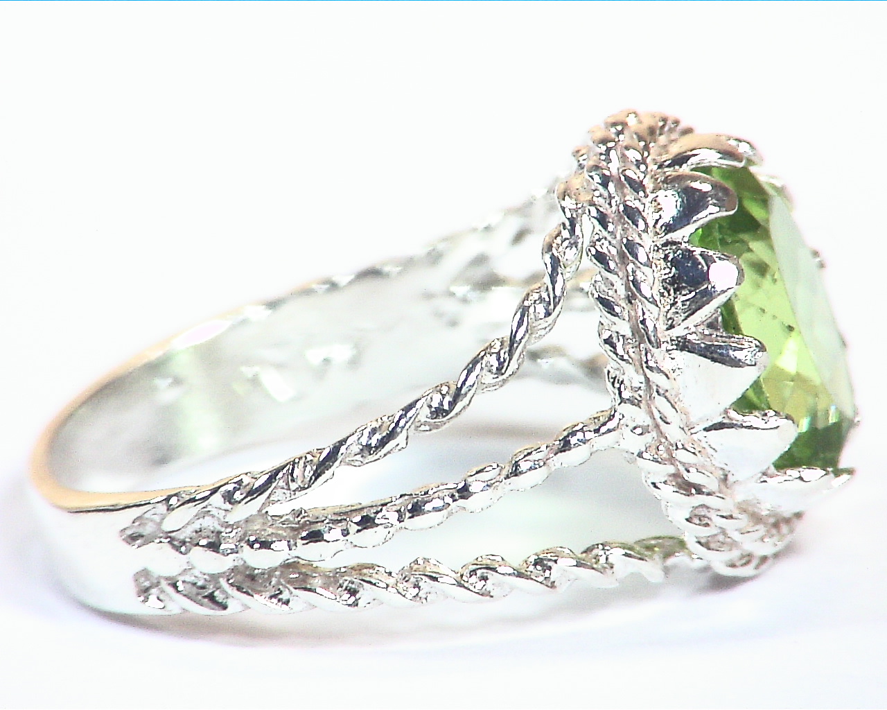 Peridot Natural genuine gemstone Sterling Silver Ring RSS,1109 - Image 3