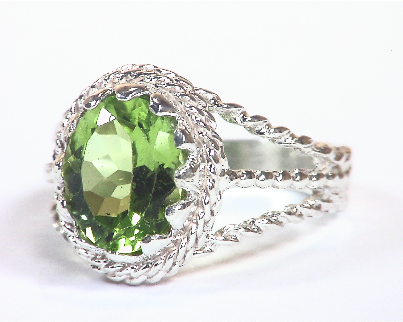 Peridot Natural genuine gemstone Sterling Silver Ring RSS,1109 - Image 6