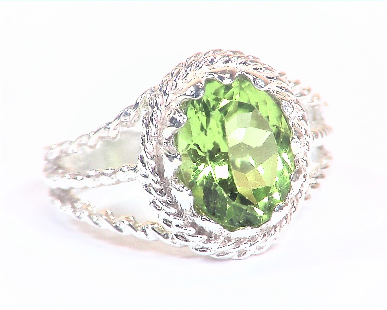 Peridot Natural genuine gemstone Sterling Silver Ring RSS,1109 - Image 7