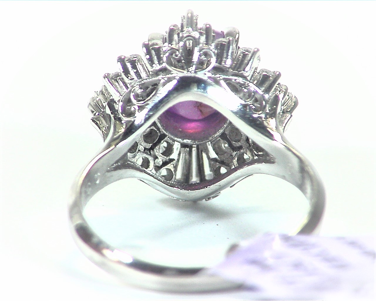 Star Ruby Natural Genuine Gemstone,Diamond,Platinum, Lady,s Ring,RFK,384 - Image 4