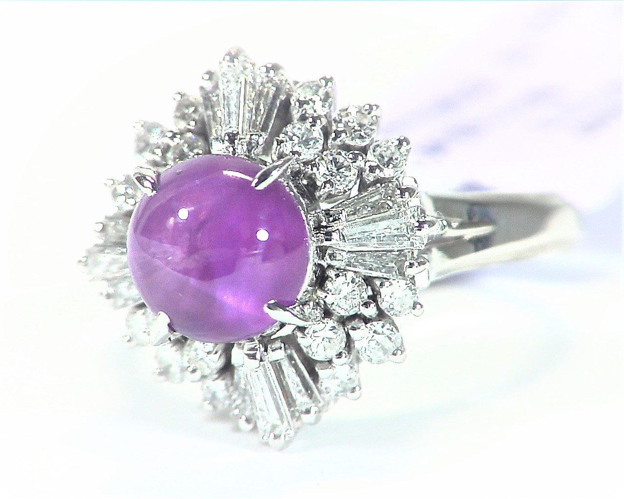 Star Ruby Natural Genuine Gemstone,Diamond,Platinum, Lady,s Ring,RFK,384 - Image 6