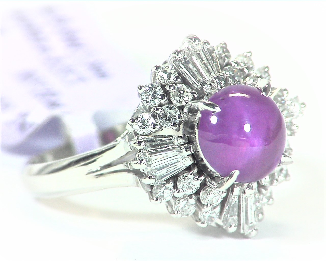 Star Ruby Natural Genuine Gemstone,Diamond,Platinum, Lady,s Ring,RFK,384 - Image 7