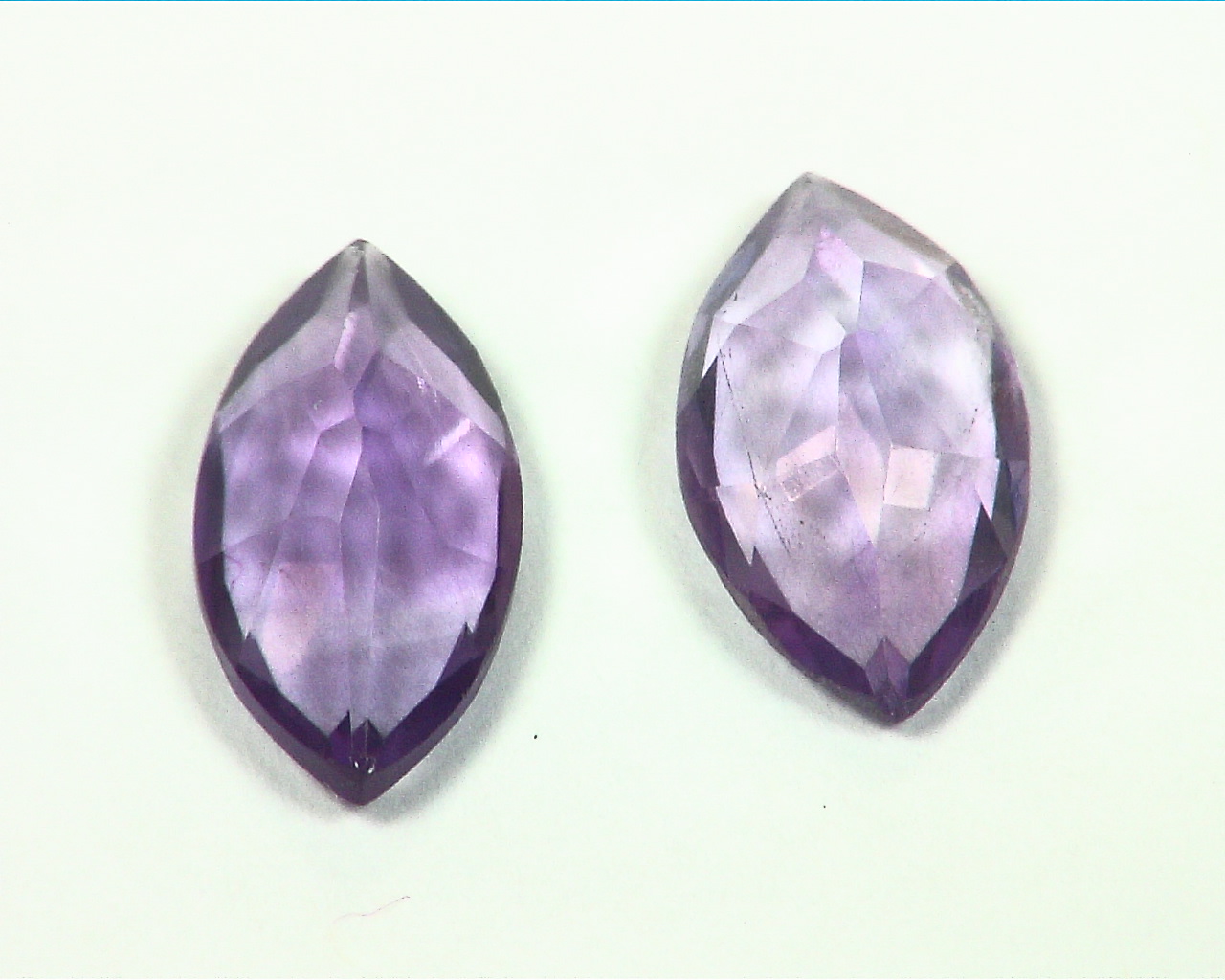Amethyst Faceted Natural Genuine Gemstone Marquise Cut Matched Pair GSG,210 - Image 4