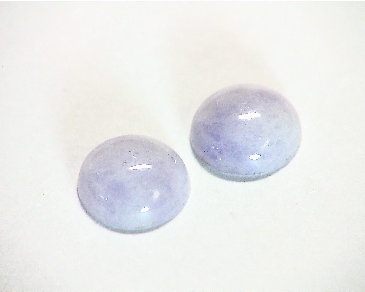 Agate White Round Gemstone Matched Pair 3.43 CT GSG 306 - Image 2