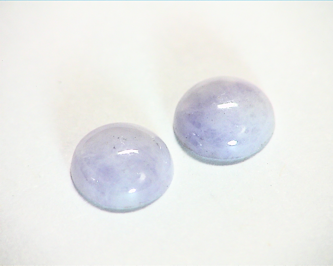 Agate White Round Gemstone Matched Pair 3.43 CT GSG 306 - Image 3