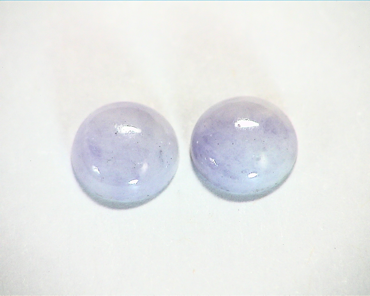 Agate White Round Gemstone Matched Pair 3.43 CT GSG 306 - Image 4