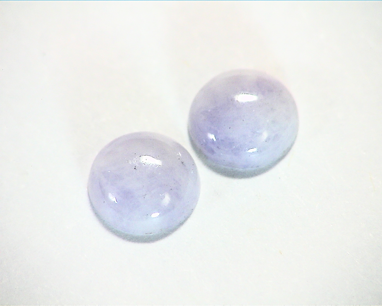 Agate White Round Gemstone Matched Pair 3.43 CT GSG 306 - Image 5