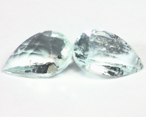 Aquamarine Natural Genuine Gemstone Matched Pair GSG,260