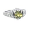 Alexandrite Natural Genuine Gemstone Diamond 14KT White Gold Lady's Ring RFK,630