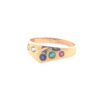 Natural Genuine Multicolor Sapphire,  18 KT  yellow Gold Lady's Ring H176