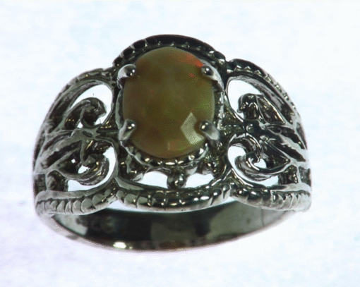 Opal Natural Genuine Gemstone Set in Sterling Silver Ring RSS927