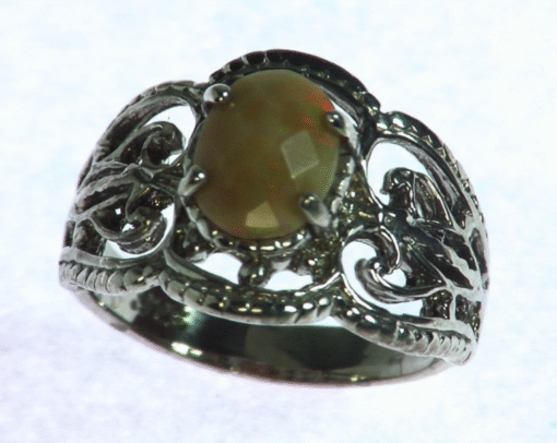 Opal Natural Genuine Gemstone Set in Sterling Silver Ring RSS927 - Image 6