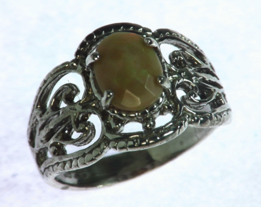 Opal Natural Genuine Gemstone Set in Sterling Silver Ring RSS927 - Image 5