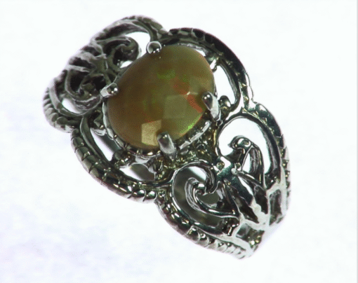 Opal Natural Genuine Gemstone Set in Sterling Silver Ring RSS927 - Image 4