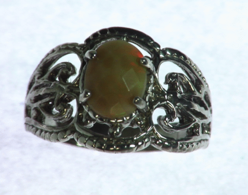 Opal Natural Genuine Gemstone Set in Sterling Silver Ring RSS927 - Image 2