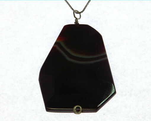Agate Natural Genuine Gemstone Sterling Silver Pendent PSS,1002