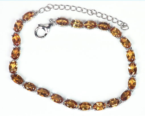 Citrine Genuine Gemstone Sterling Silver Bracelet BR,787