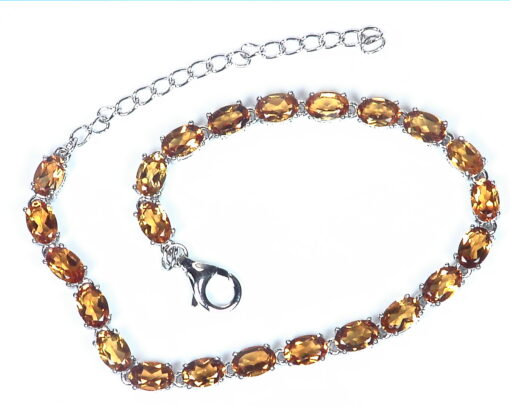 Citrine Genuine Gemstone Sterling Silver Bracelet BR,787