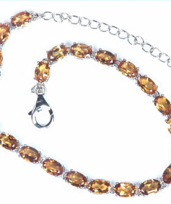 Citrine Genuine Gemstone Sterling Silver Bracelet BR,787