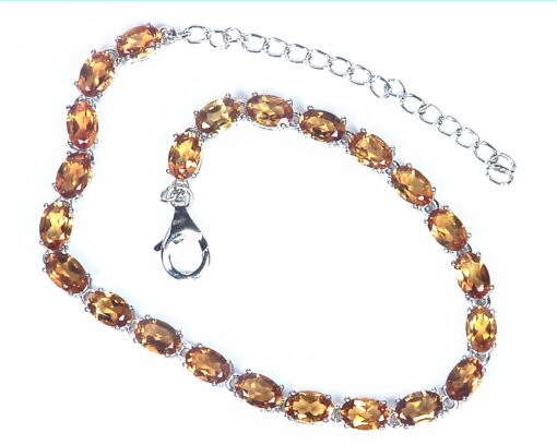 Citrine Genuine Gemstone Sterling Silver Bracelet BR,787