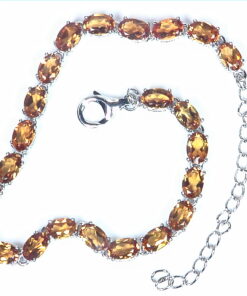 Citrine Genuine Gemstone Sterling Silver Bracelet BR,787