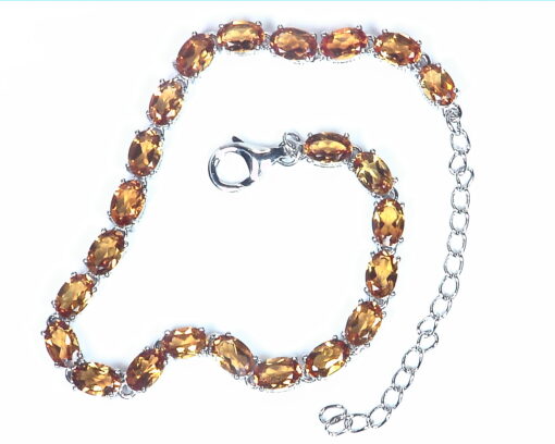 Citrine Genuine Gemstone Sterling Silver Bracelet BR,787