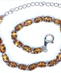 Citrine Genuine Gemstone Sterling Silver Bracelet BR,787