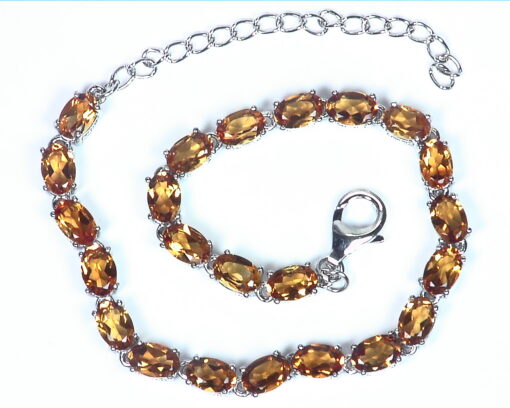 Citrine Genuine Gemstone Sterling Silver Bracelet BR,787