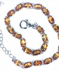Citrine Genuine Gemstone Sterling Silver Bracelet BR,787