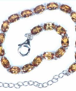 Citrine Genuine Gemstone Sterling Silver Bracelet BR,787