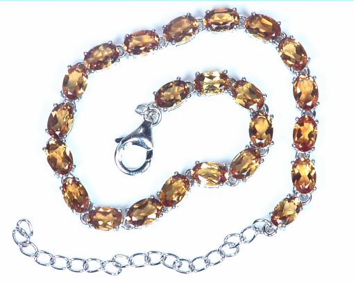 Citrine Genuine Gemstone Sterling Silver Bracelet BR,787