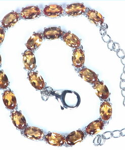 Citrine Genuine Gemstone Sterling Silver Bracelet BR,787