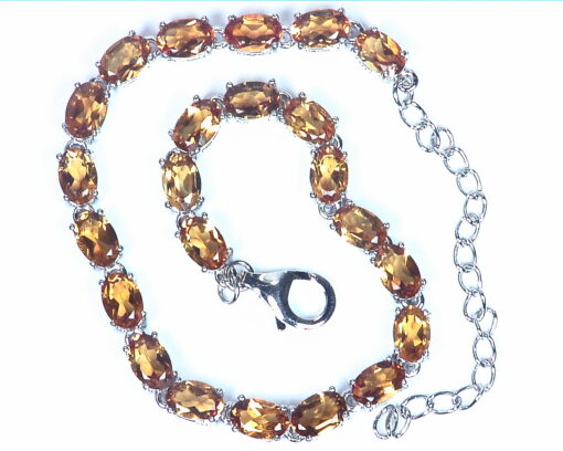 Citrine Genuine Gemstone Sterling Silver Bracelet BR,787