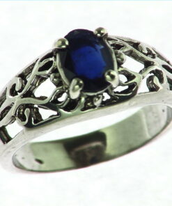 Blue Sapphire Sterling Silver Ring.