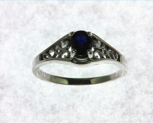 Blue Sapphire Sterling Silver Ring