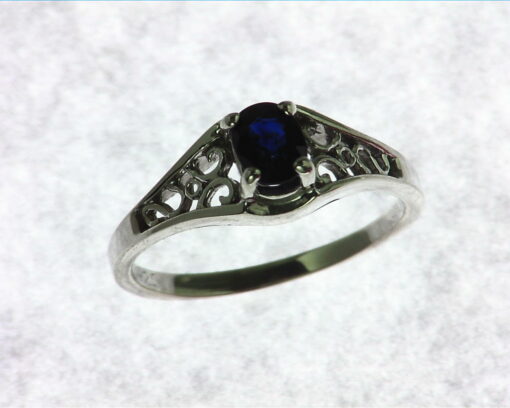 Blue Sapphire Sterling Silver Ring