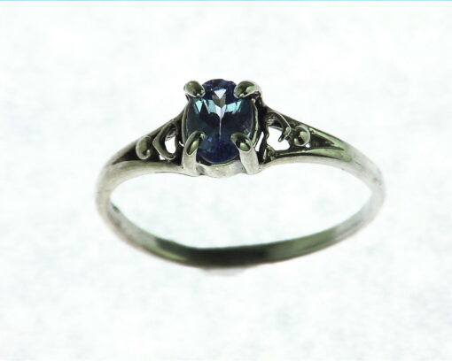 Blue Sapphire Sterling Silver Ring.