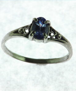 Blue Sapphire Sterling Silver Ring.