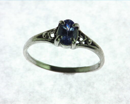 Blue Sapphire Sterling Silver Ring.