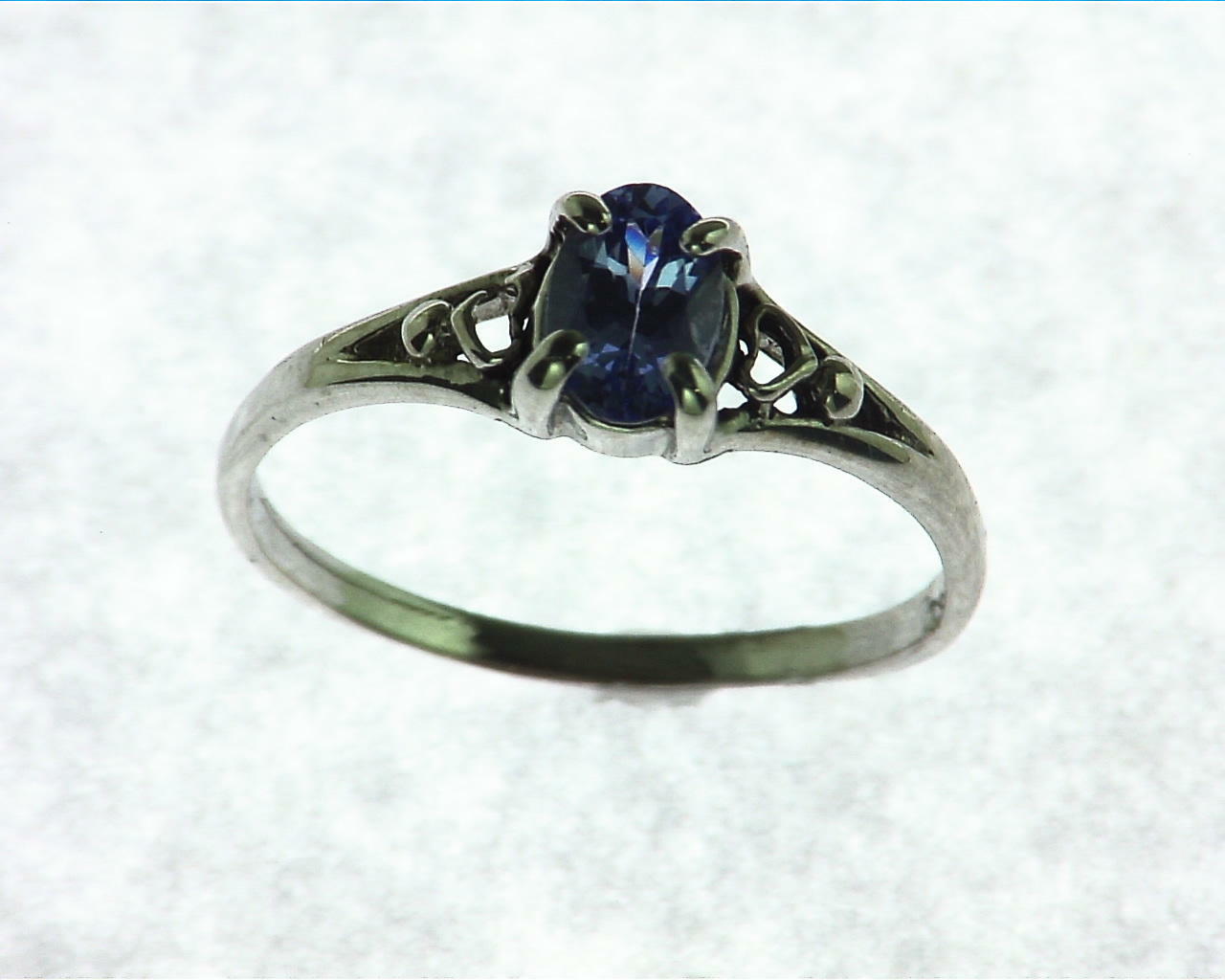 Blue Sapphire Sterling Silver Ring.