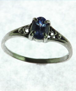 Blue Sapphire Sterling Silver Ring.